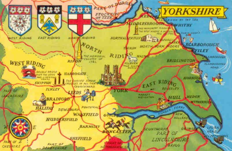 Yorkshire, map