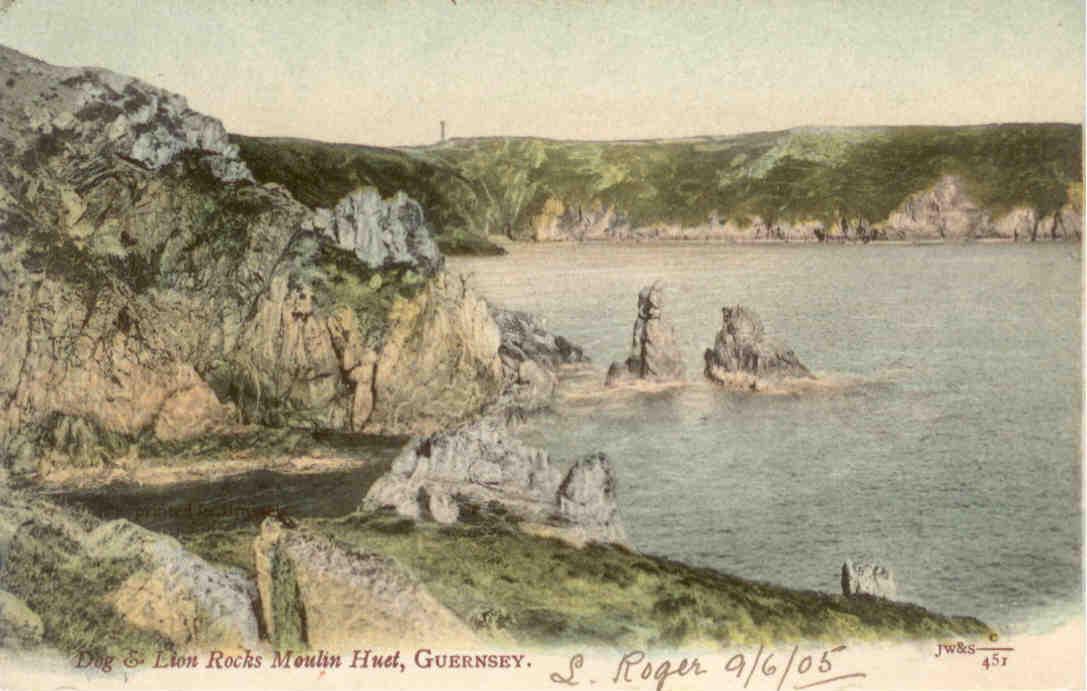 Guernsey, Dog & Lion Rocks, Moulin Huet