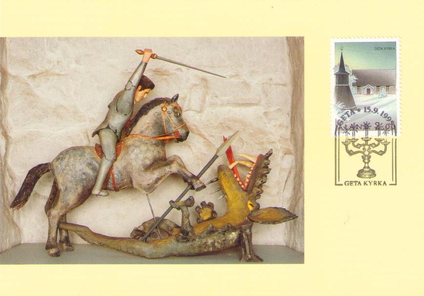 Aland, Church of Geta, St. George and the Dragon (Maximum Card)