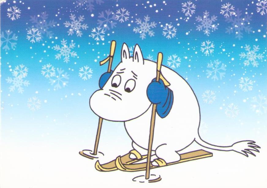 Moomin skiing