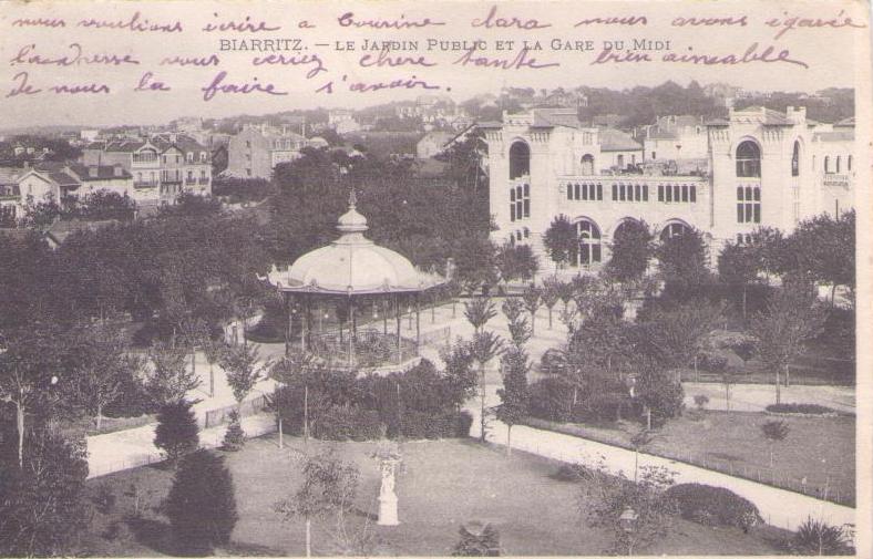 Biarritz – Le Jardin Public et La Gare du Midi – Global Postcard Sales