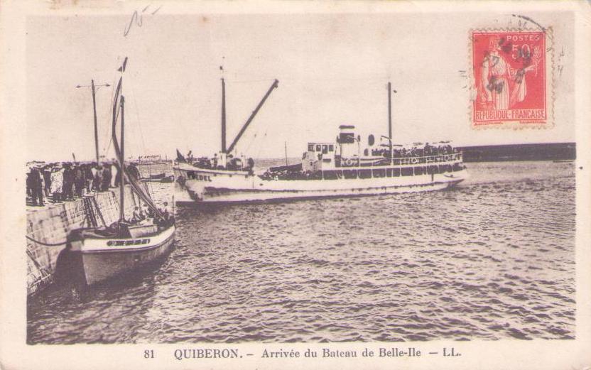 Quiberon. – Arrivee du Bateau de Belle-Ile