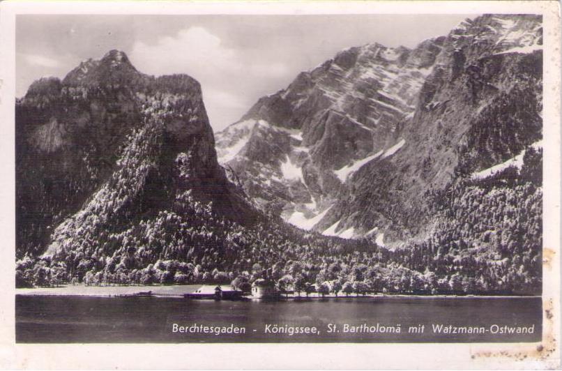 Berchtesgaden – Konigsee, St. Bartholoma mit Watzmann-Ostwand