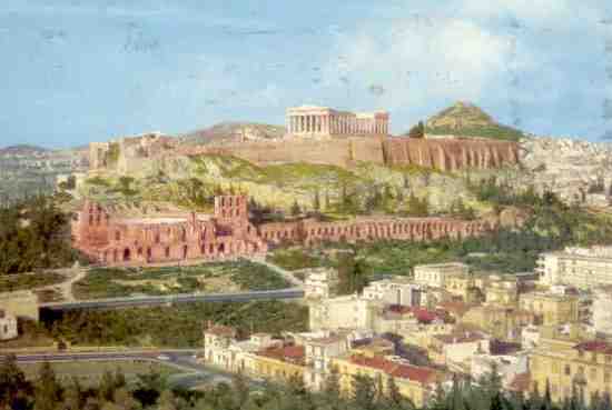 Athens, general view of Acropolis