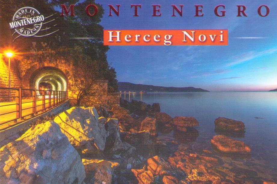 Herceg Novi, night with tunnel