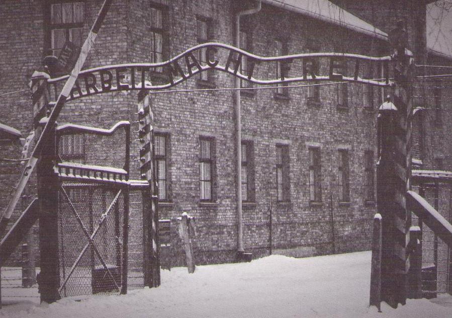 Auschwitz I – The main camp gate with the inscription