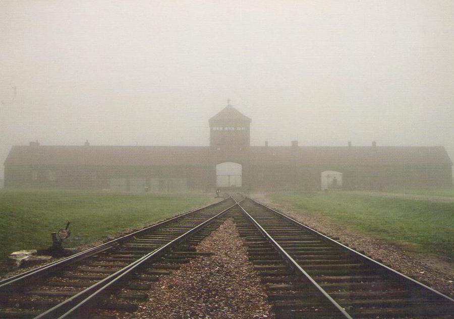 Auschwitz II – Birkenau: Main SS guardhouse (fog)