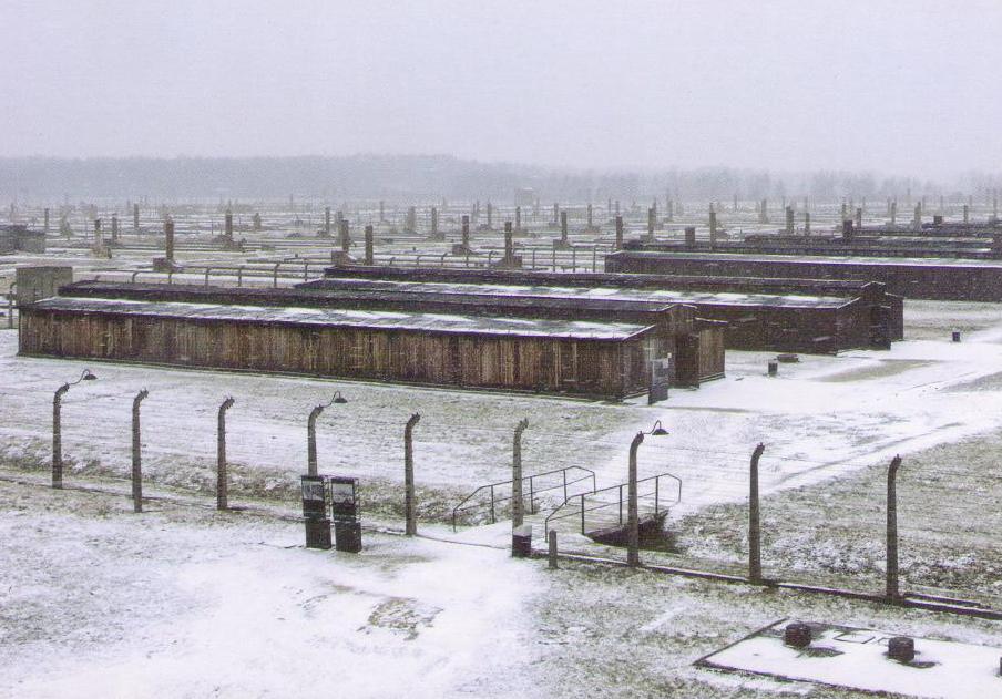 Auschwitz II – Birkenau: Prisoner barracks in the “men’s quarantine” sector