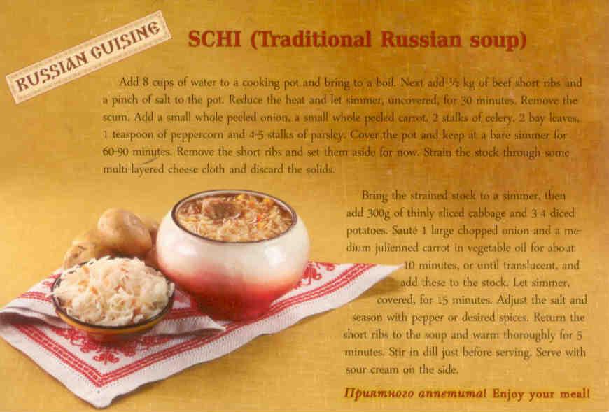 Recipe for SCHI (Traditional Russian Soup)