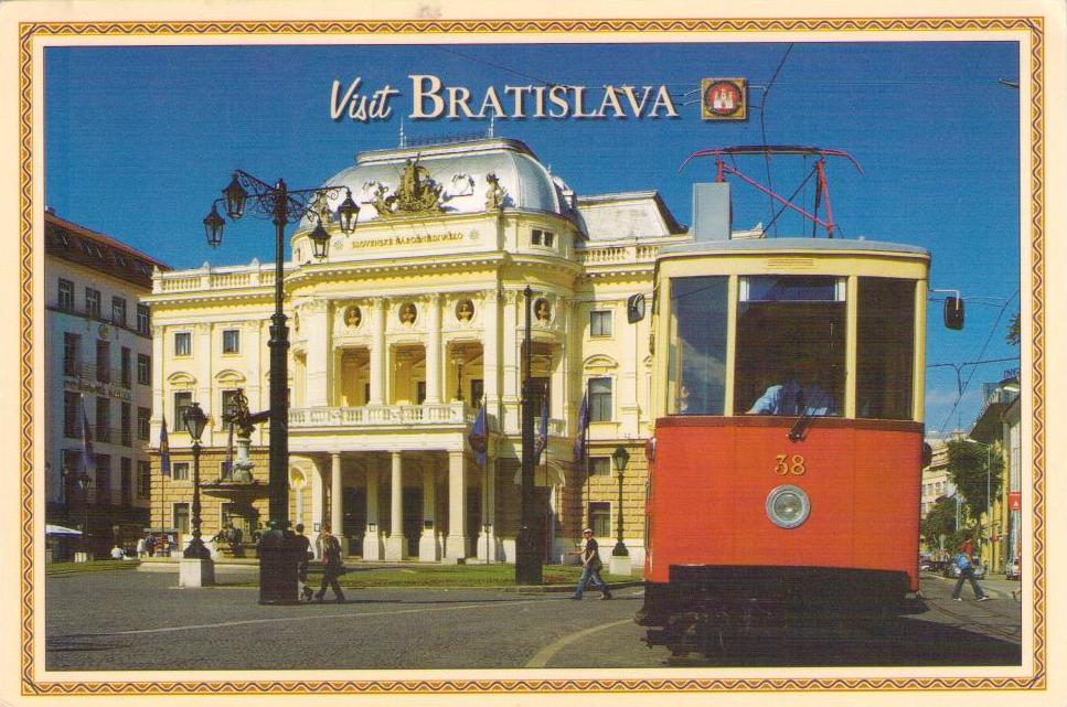 Visit Bratislava, Slovak National Theather (sic) and tram