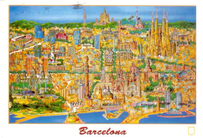 Barcelona map art