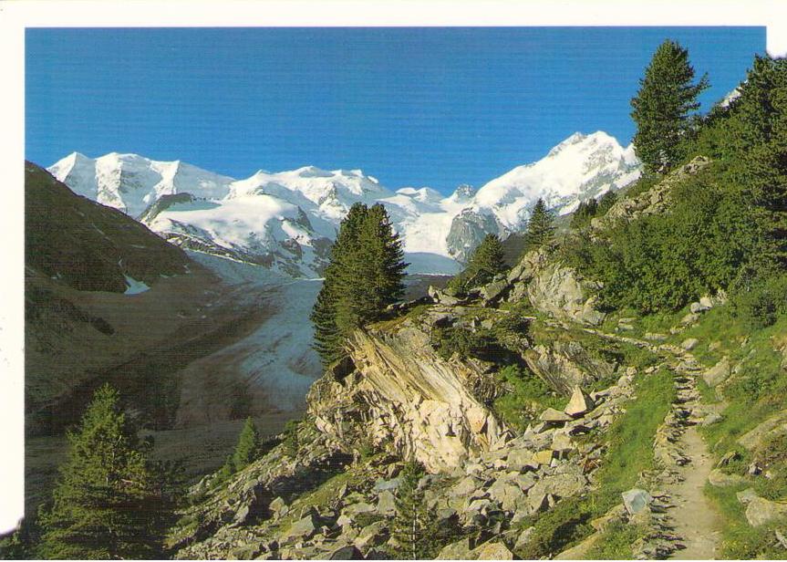 Morteratschgletscher mit Berninagruppe