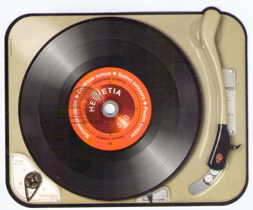 Helvetia 500 phonograph record (not a postcard)