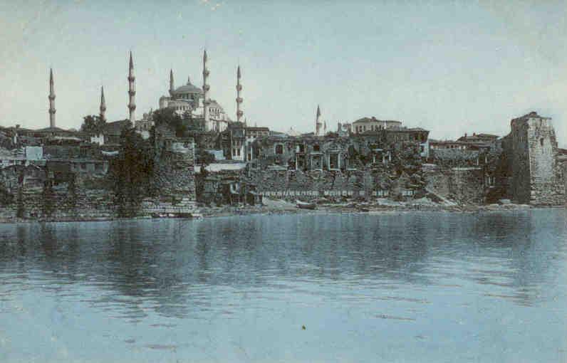 Constantinople, Mosquee Sultan Ahmed & Ruines du Palais de Justinien