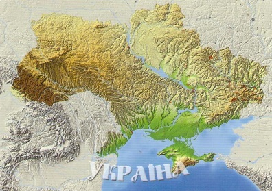 Relief map of Ukraine