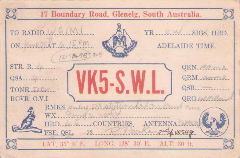 VK5-S.W.L. (QSL Card)