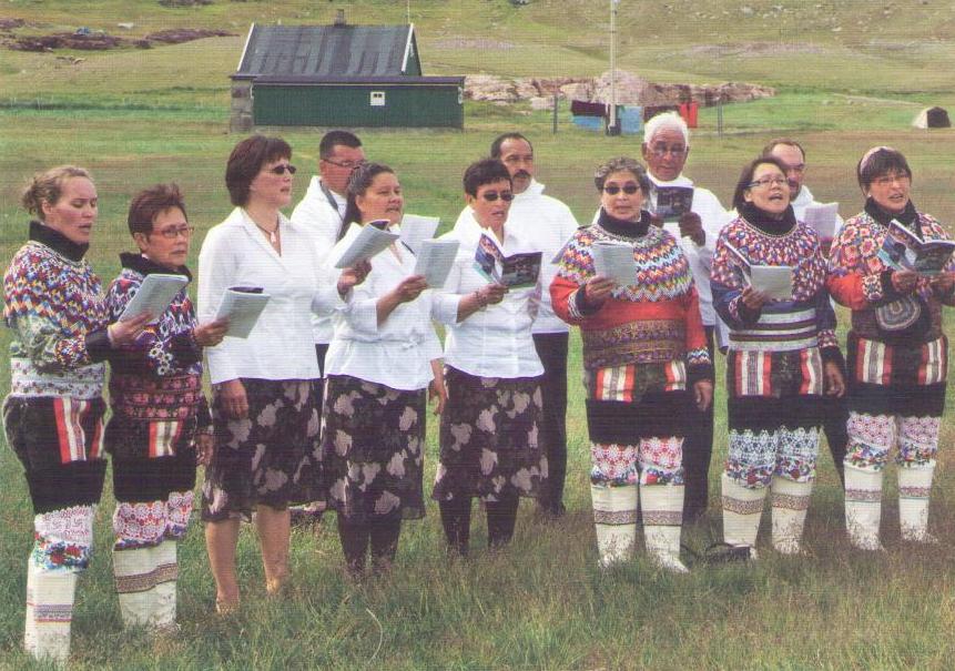 The Vilhelm Lynge Choir singing at Igaliku, South Greenland
