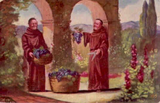 Friars and grapes