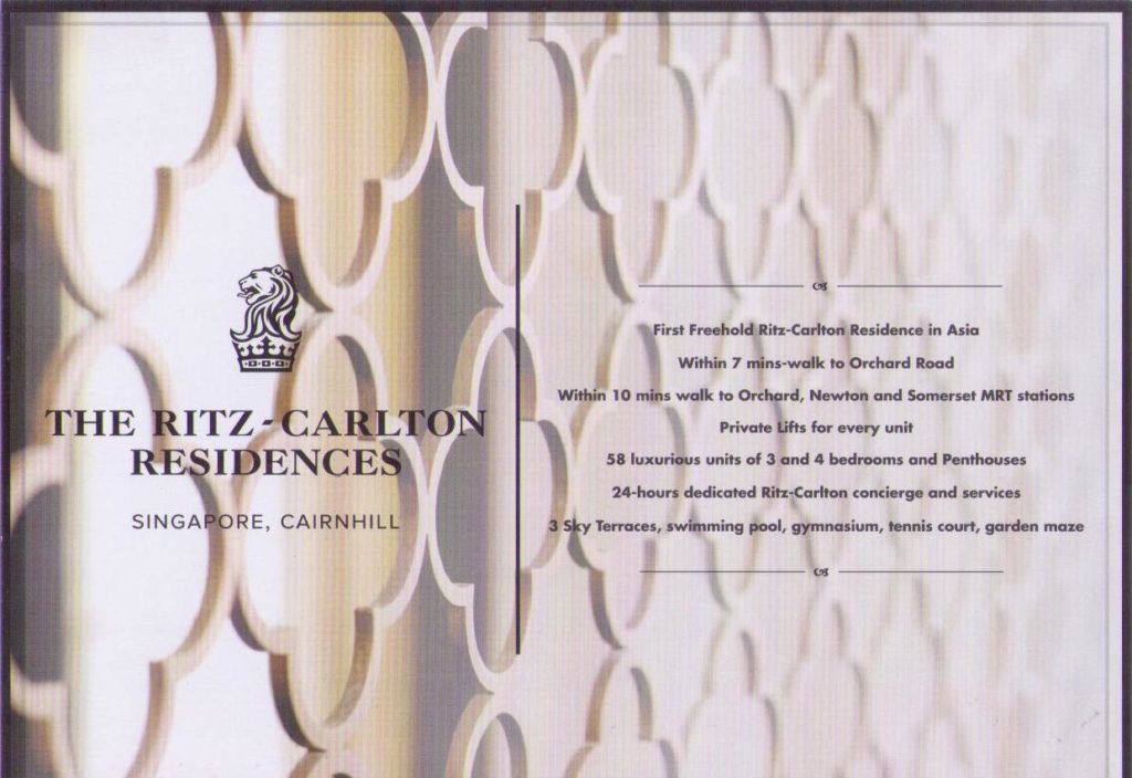 The Ritz-Carlton Residences/Singapore (Hong Kong card)