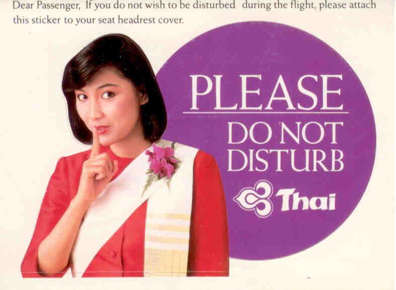 Thai Airways – Do Not Disturb sticker
