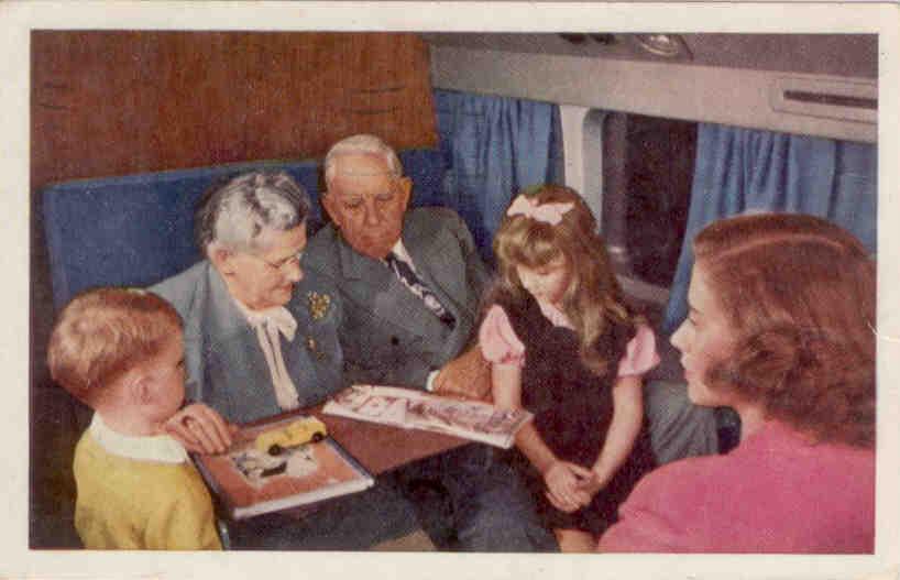 United Airlines, DC-6 Mainliner 300, youngsters to grandparents