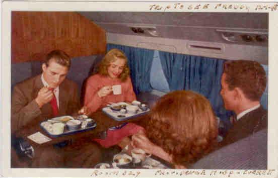 United Airlines, DC-6 Mainliner 300, Mealtime aloft