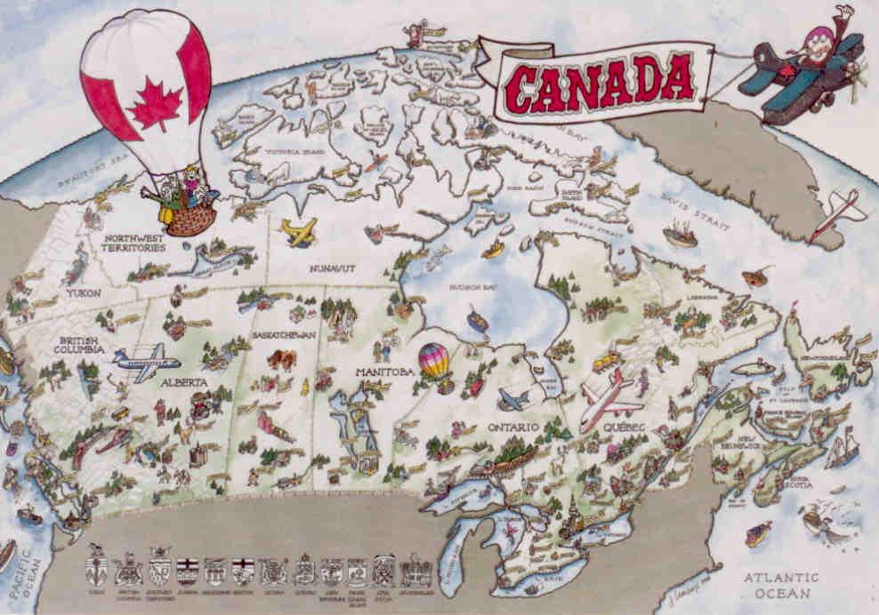 Map of Canada (with airplane)