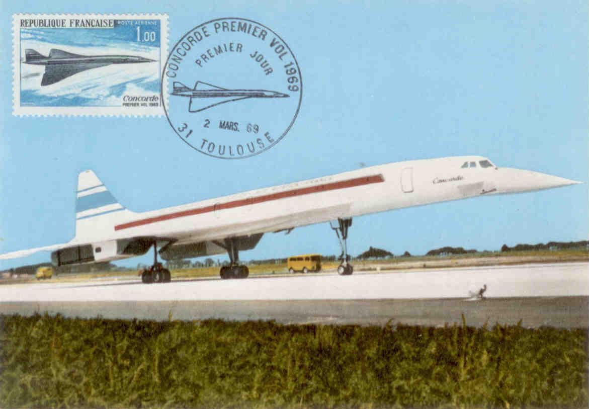 Concorde Premier Vol 1969 (France) (Maximum Card)