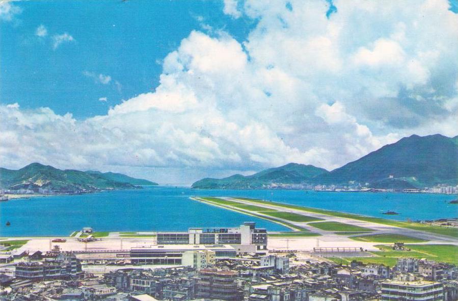 Kai Tak Airport with runway (Hong Kong)