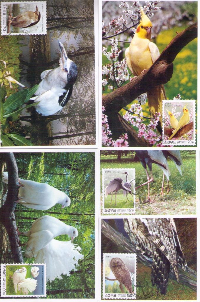 Birds (set of 5) (Maximum Cards) (DPR Korea)