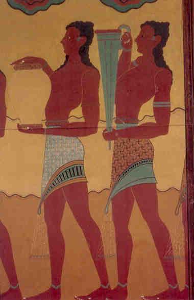 Knossos, Cup-bearers, from the procession fresco (Greece)