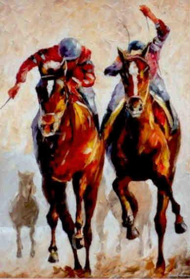 Horse racing (L. Afremov) (Belarus)