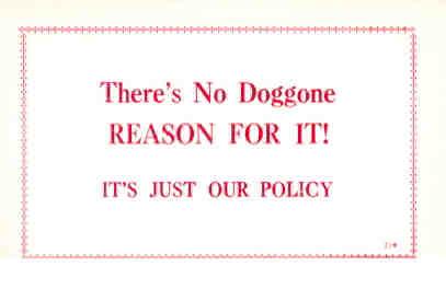 There’s No Doggone Reason for It!