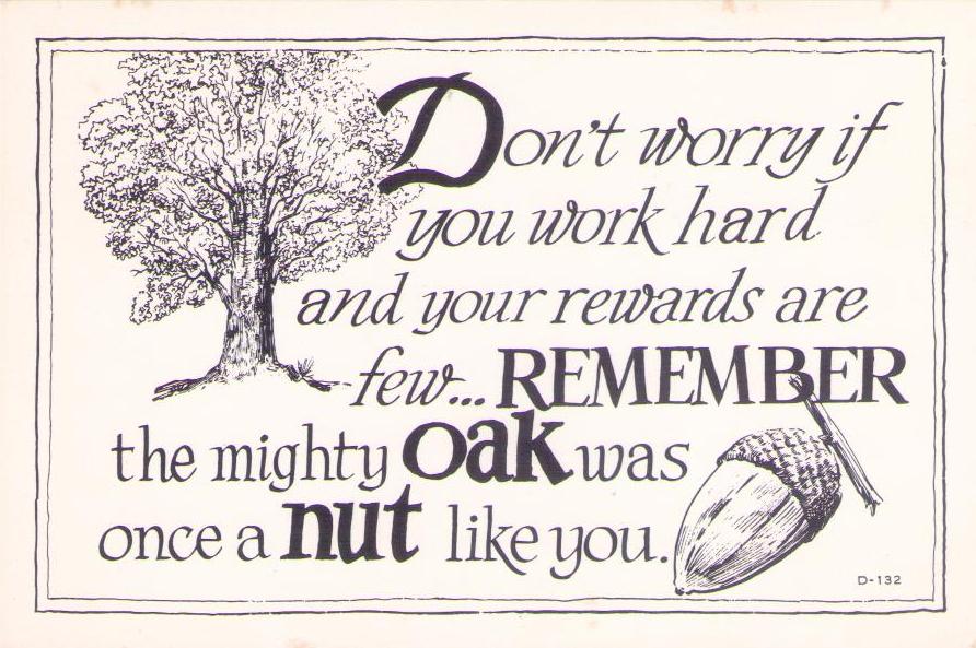 Don’t worry if you work hard …