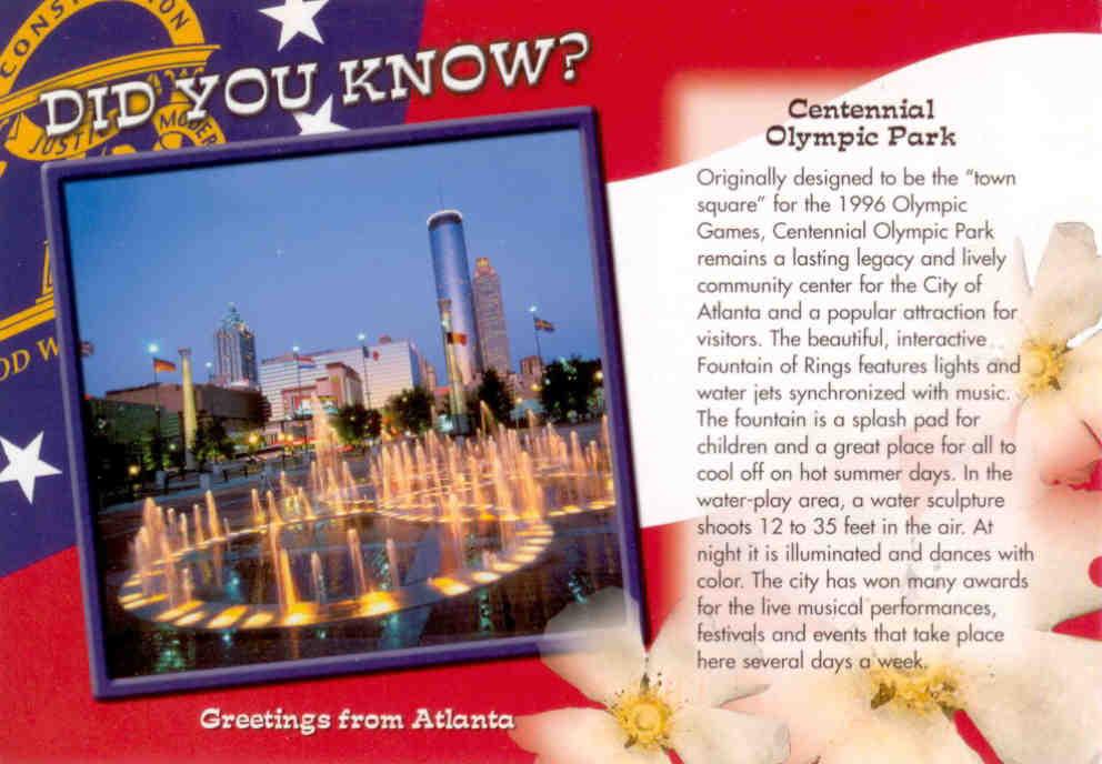 Greetings from Atlanta, Did You Know? (Georgia, USA)