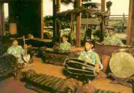 Gamelan musicians, Jakarta Hilton (Indonesia)