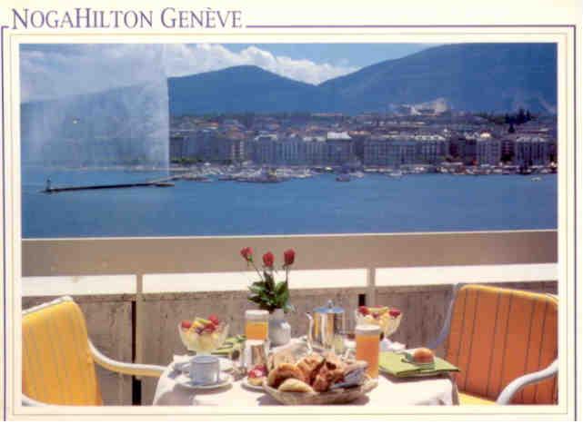 Noga Hilton, lake and mountain view, Geneva (Switzerland)