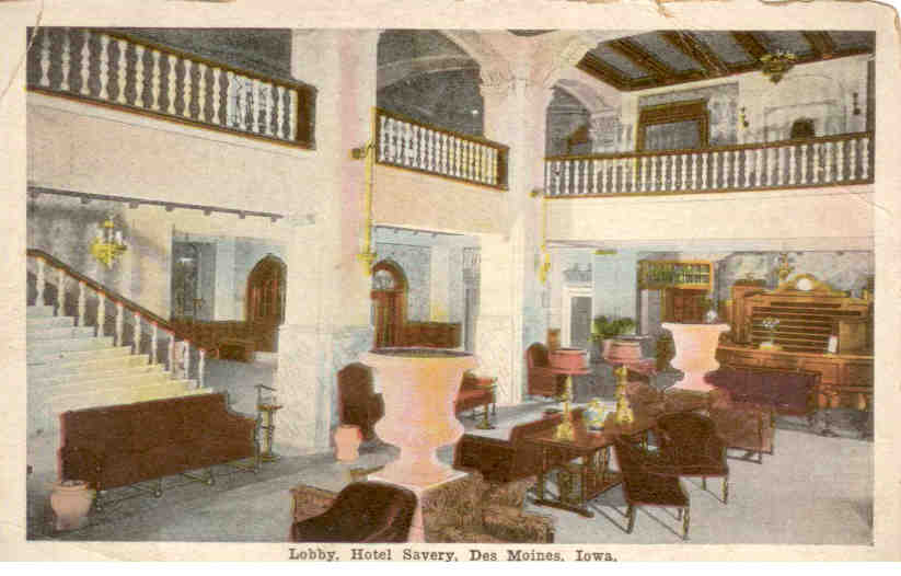 Hotel Savery lobby, Des Moines (Iowa, USA)