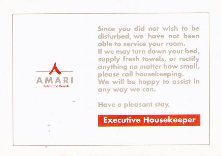 Amari Hotels Executive Housekeeper (Thailand)