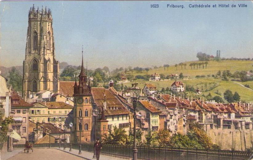 Fribourg, Cathedrale et Hotel de Ville (Switzerland)