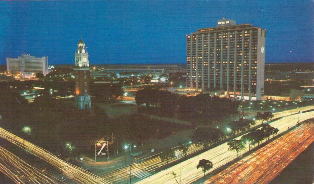 Buenos Aires, night panorama – Hotel Sheraton, Plaza Britanica