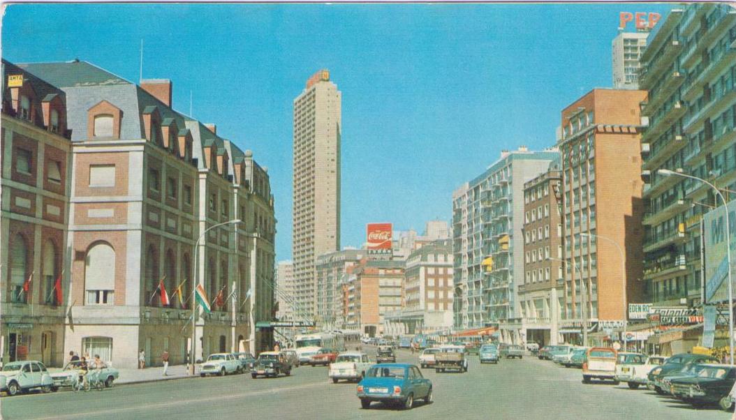 Mar del Plata, Vista del Boulevard Maritimo y Hotel Provincial (Argentina)