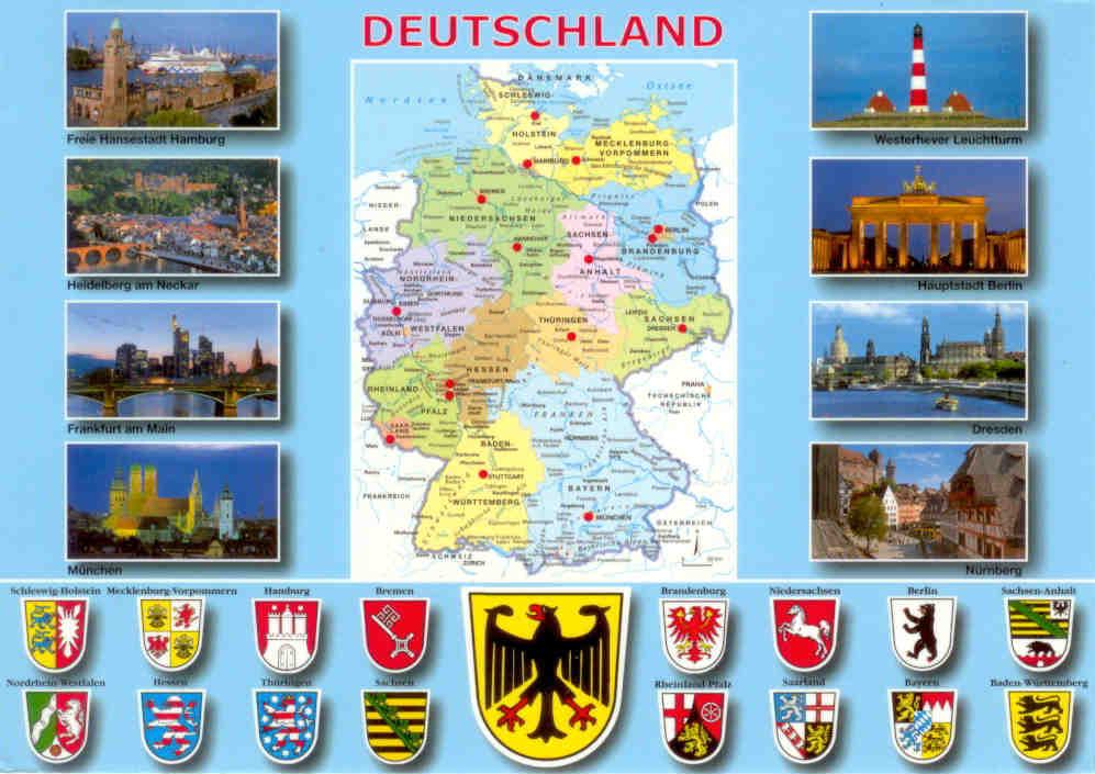 Deutschland map, chevrons, and multiple views