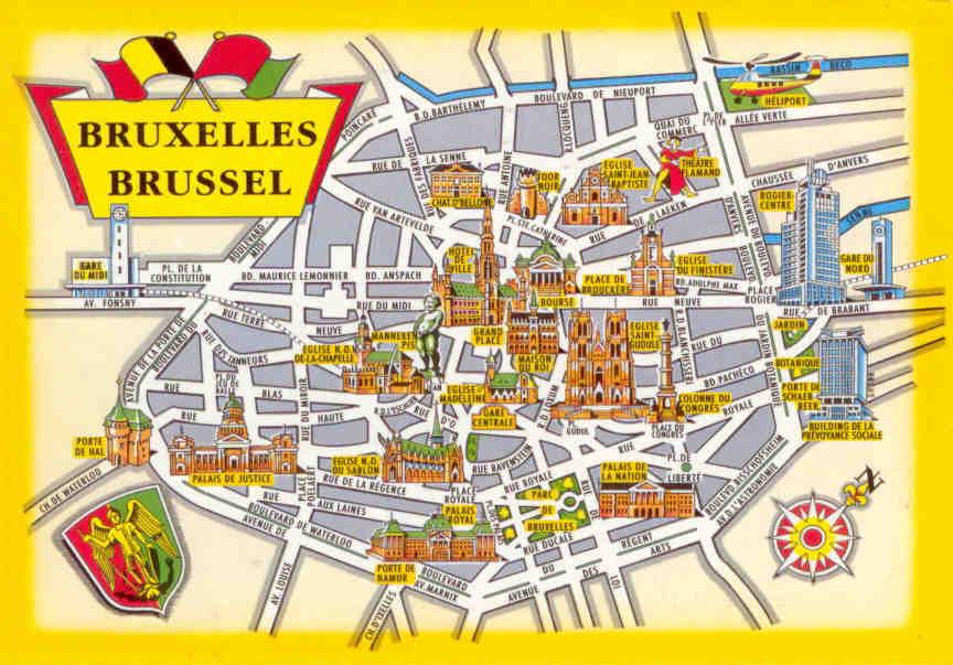 Groeten uit Brussels, map (Belgium)