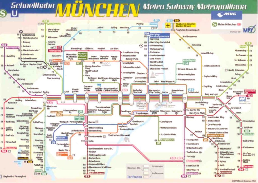 Munich Metro map (Germany)