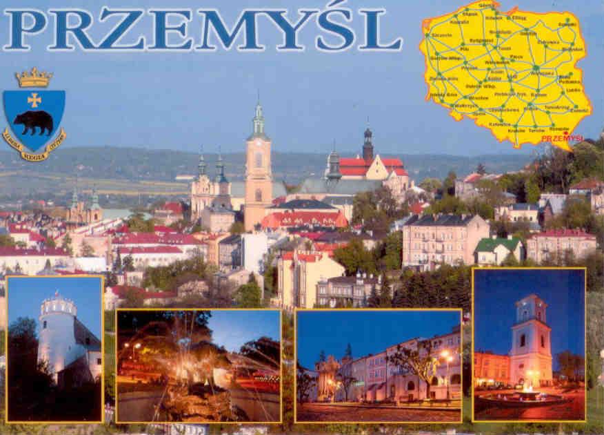 Przemyśl, map and multiple views (Poland)