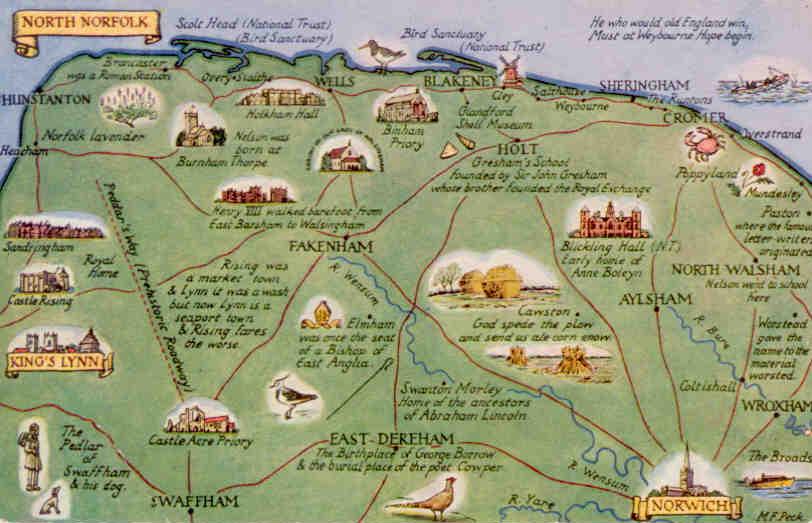 North Norfolk map (England)