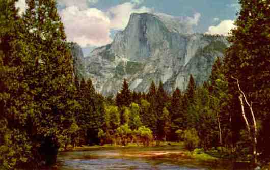 Yosemite Park, Half Dome and Merced River (USA)