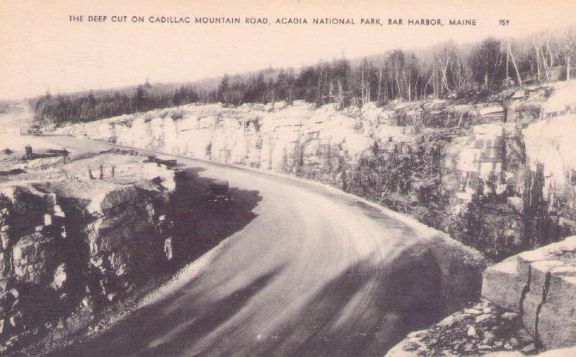 Acadia National Park, The Deep Cut on Cadillac Mountain Road, Bar Harbor (Maine, USA)