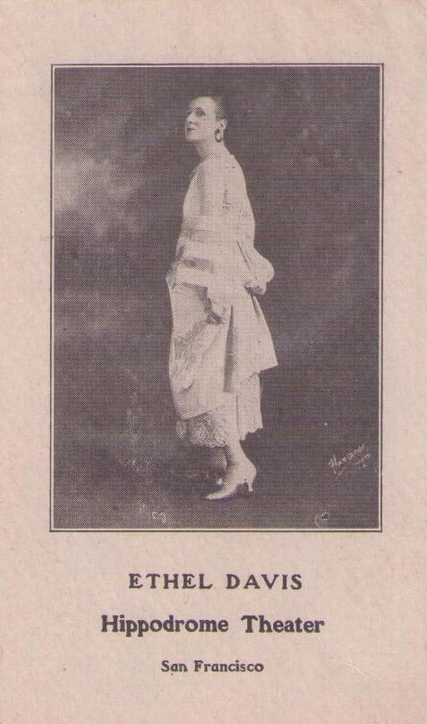 Ethel Davis, Hippodrome Theater (arcade card)